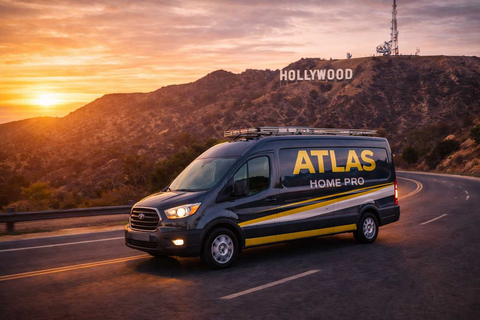 Atlas Home Pro service truck in Los Angeles